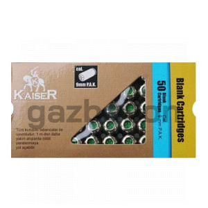 Патрон светозвукового действия Kaiser 9 мм P.A.K. Nickel Blank 50 штук
